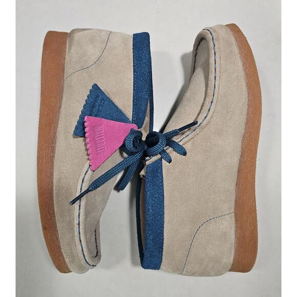 Clarks Originals Wallabee Kids Size US 4 EU 36 Beige Suede Crepe Sole Lace Up main image 8